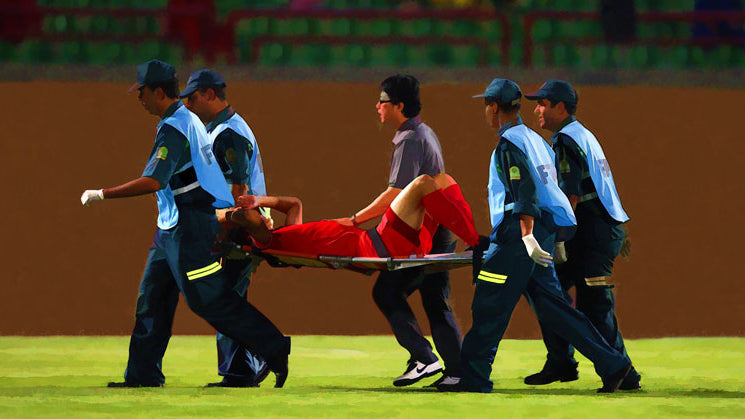 Injured Soccer Athlete on Stretcher