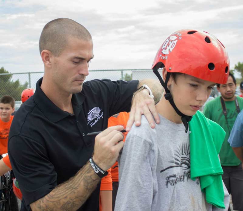 BMX Coach Tony Hoffman signed autographs.